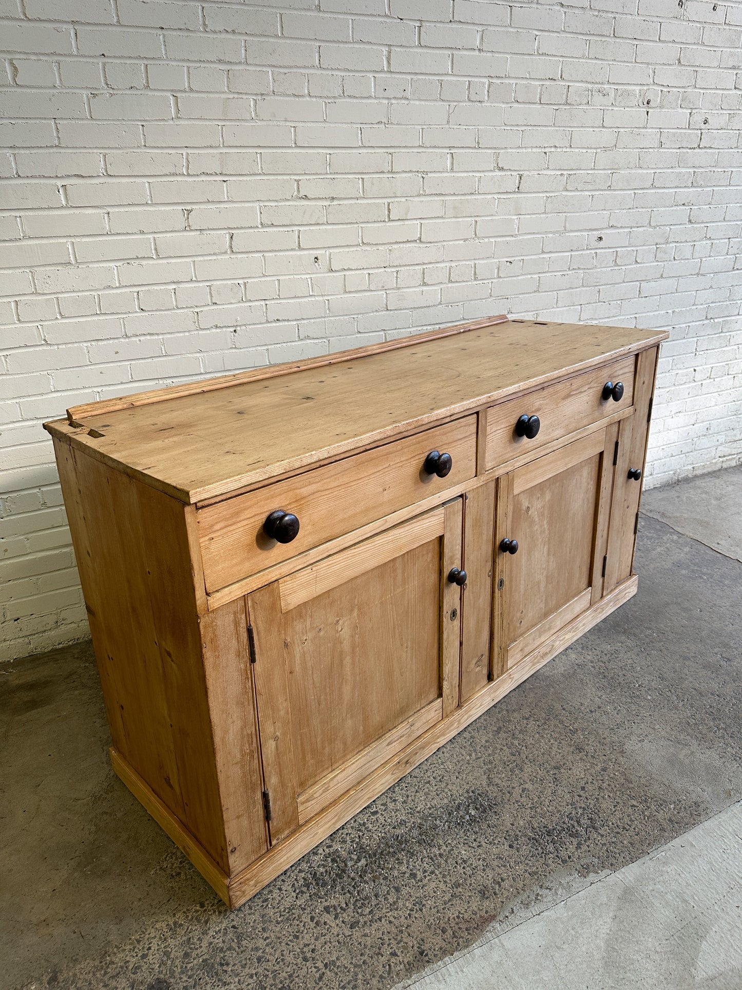 Large Antique Pine English Kitchen Dresser c. 1890