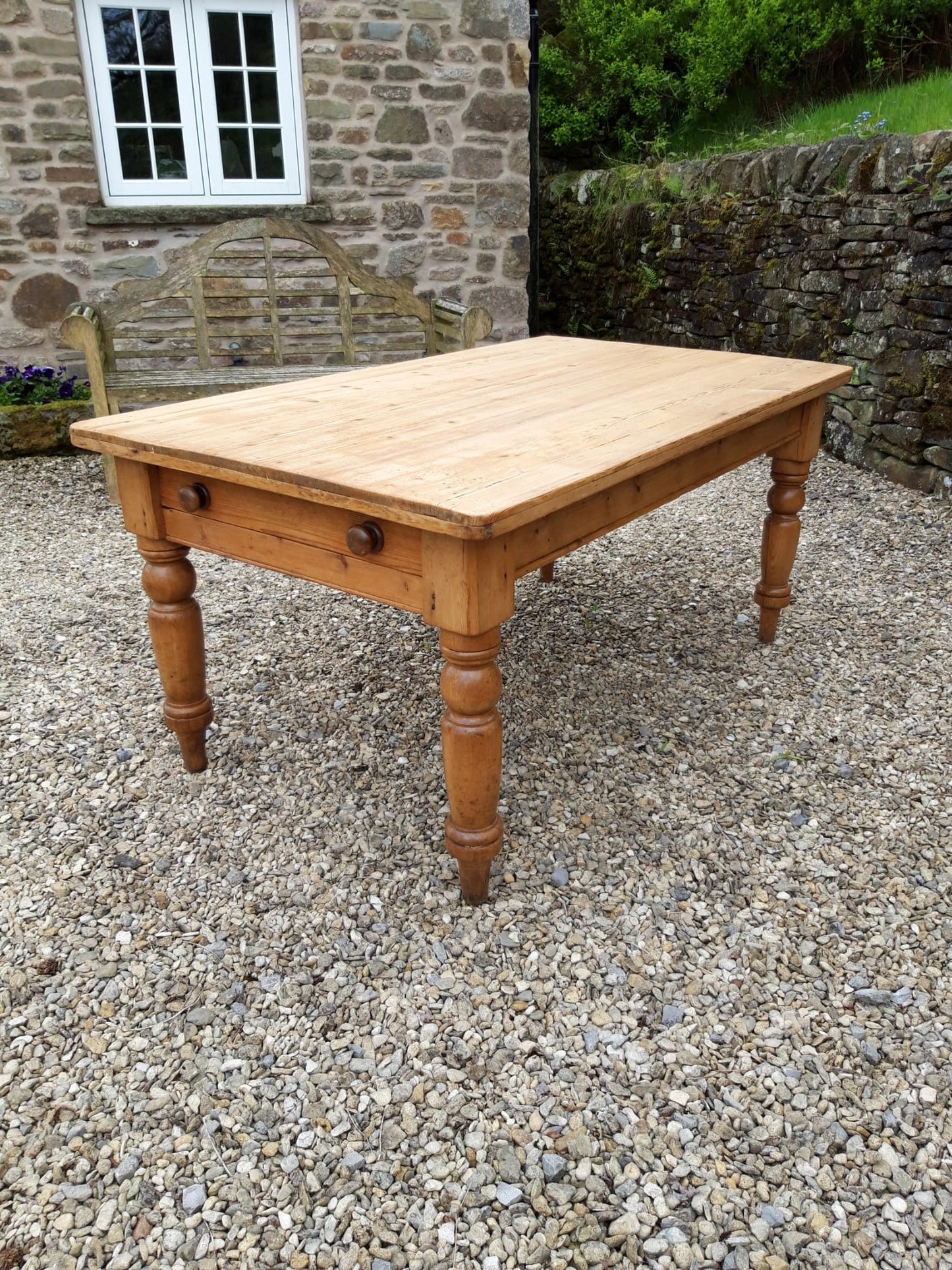 An Antique Pine English Farm Table c. 1880