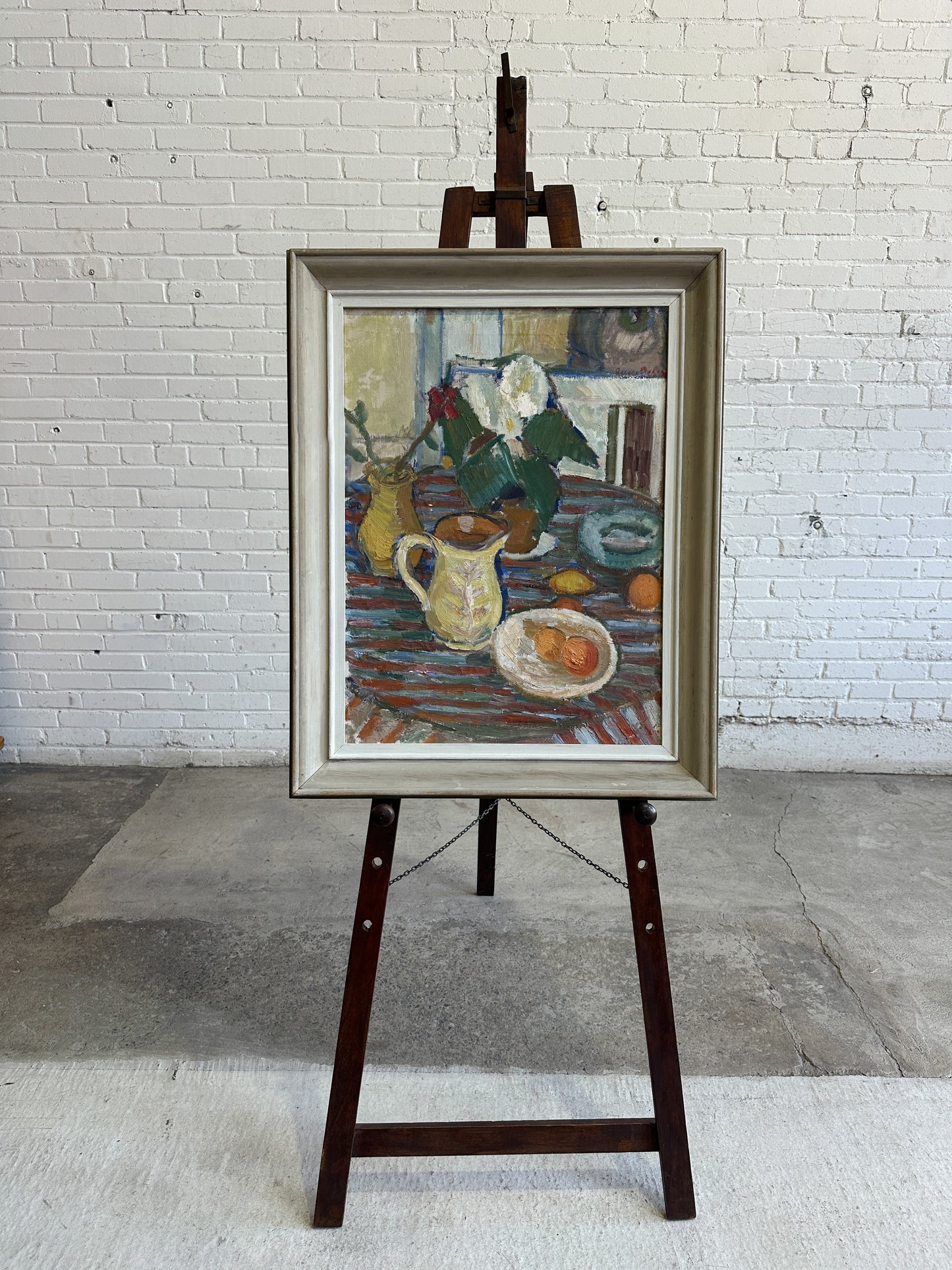 Swedish Oil Still Life with Jug and Oranges by Rune Person