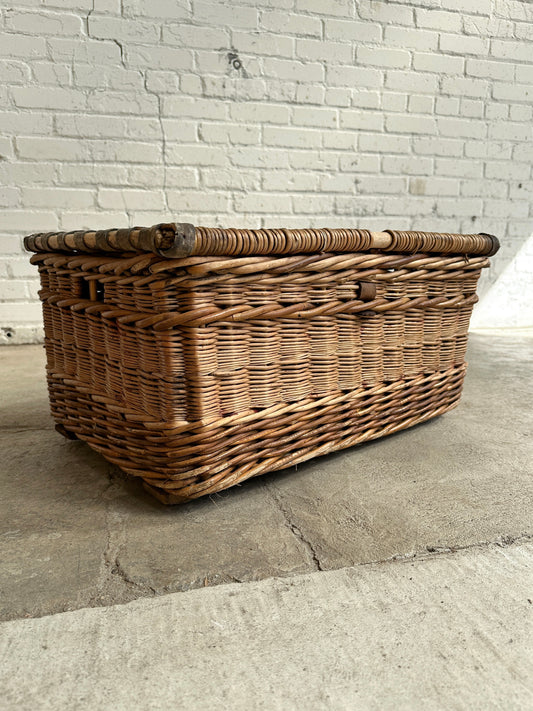 Antique Victorian Wicker Mill Basket c. 1900