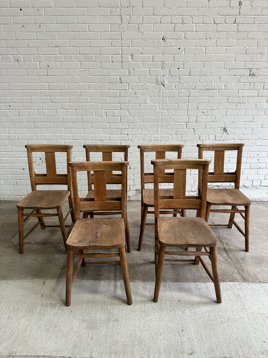 A Set of Six English Chapel Chairs c. 1910