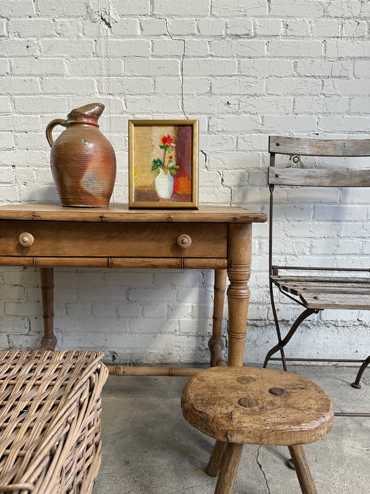 Antique French Faux Bamboo Table c. 1880