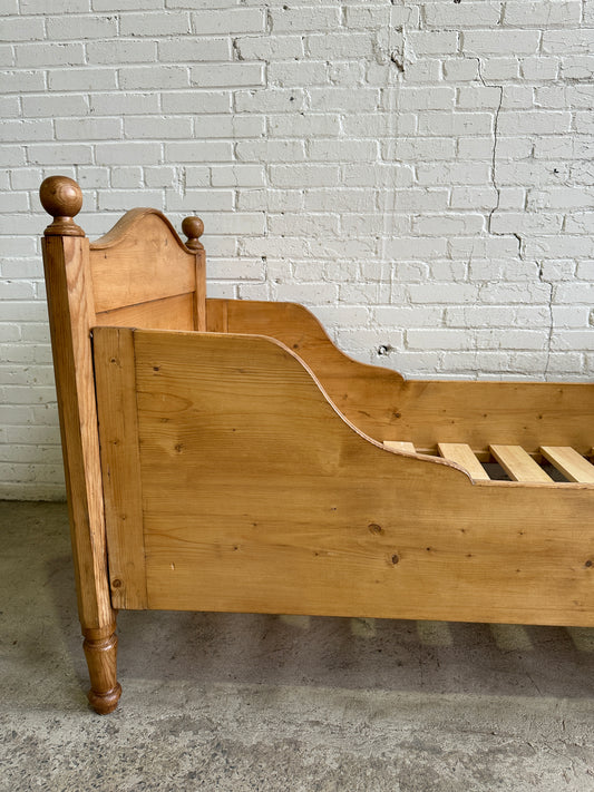 Antique Pine Sleigh Bed c. 1910
