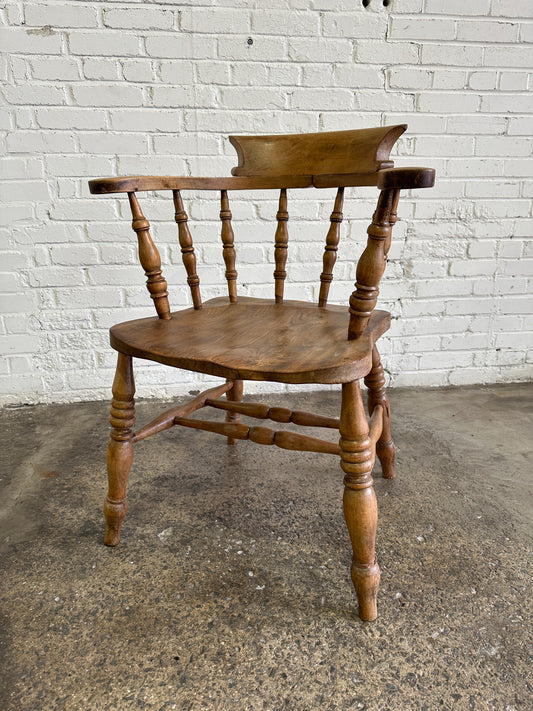 Antique English Smoker's Bow Chair, c. 1880
