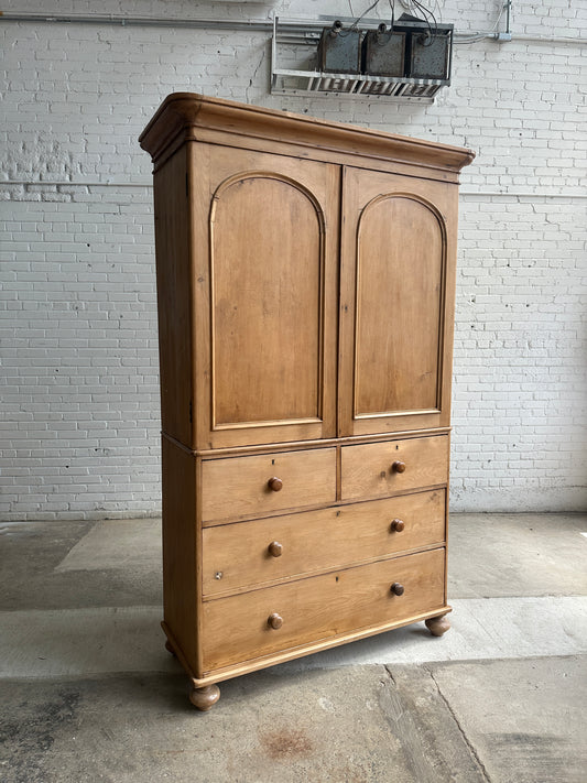 An Antique Pine English Linen Press c. 1860
