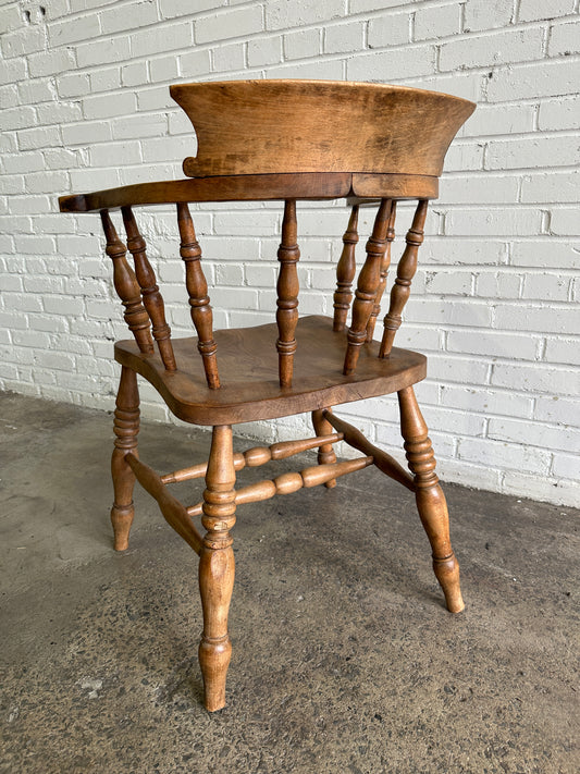 Antique English Smoker's Bow Chair, c. 1880