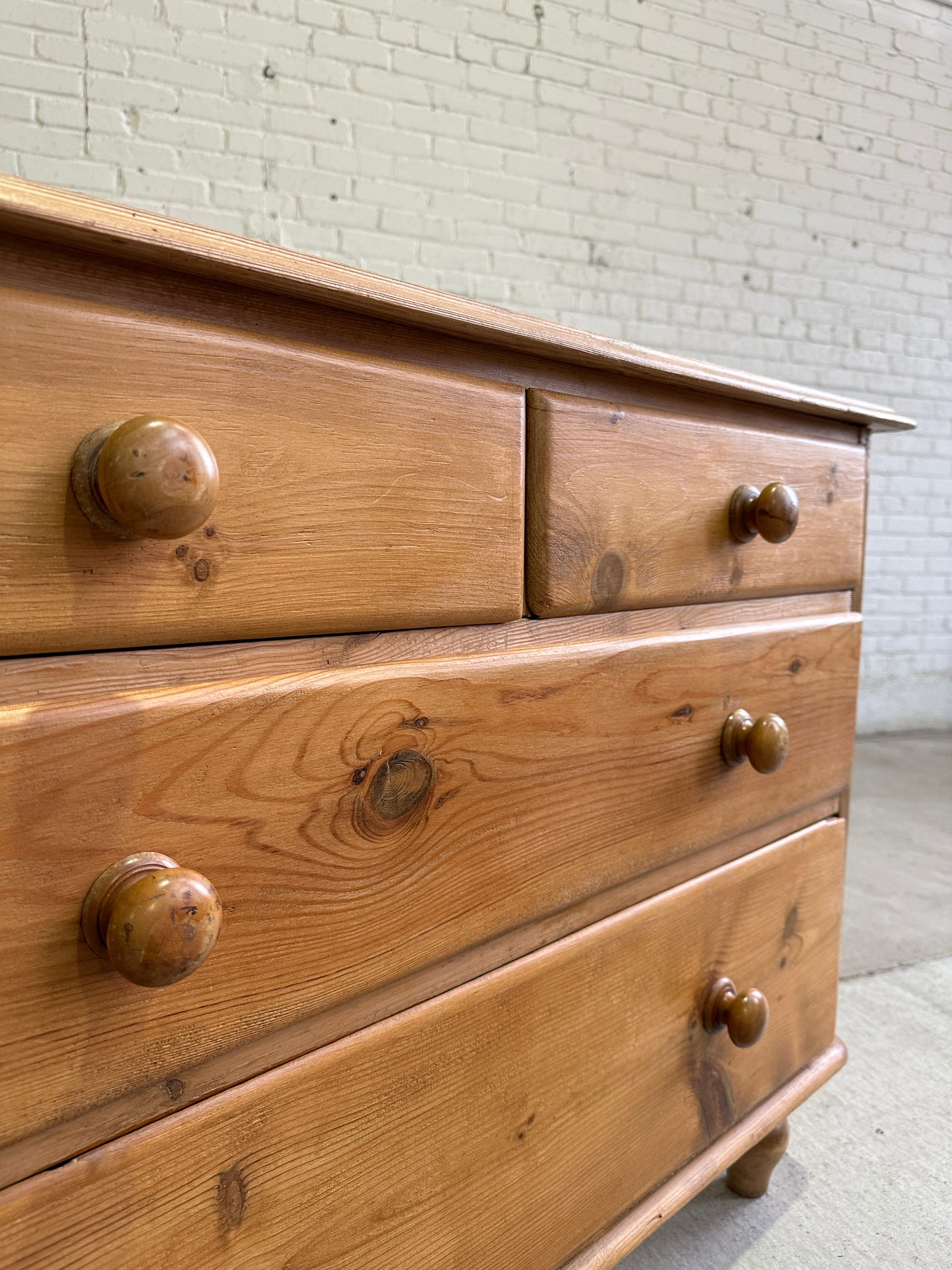 Antique Pine English Chest of Drawers c. 1880
