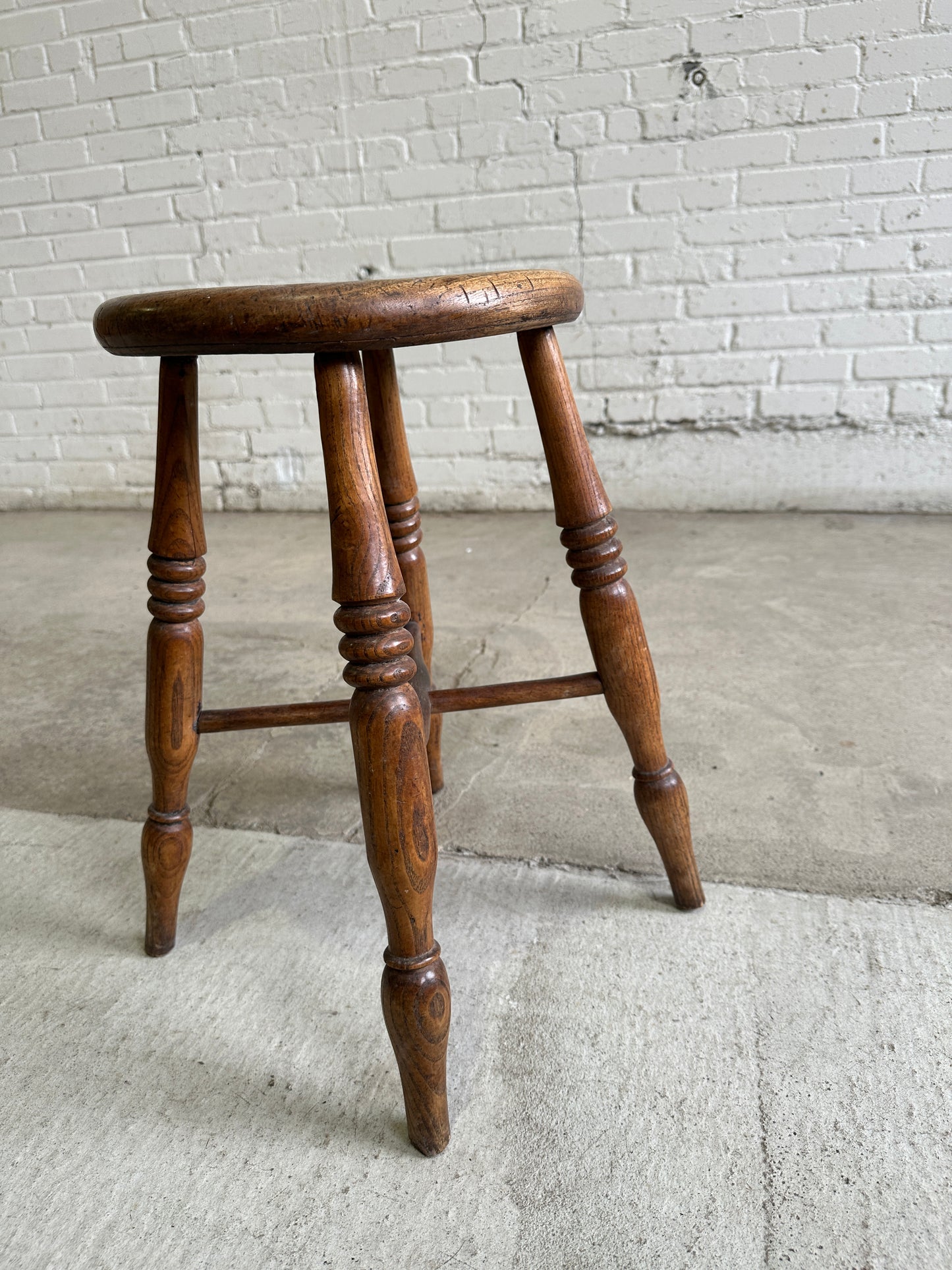 Antique English Elm Stool c. 1880