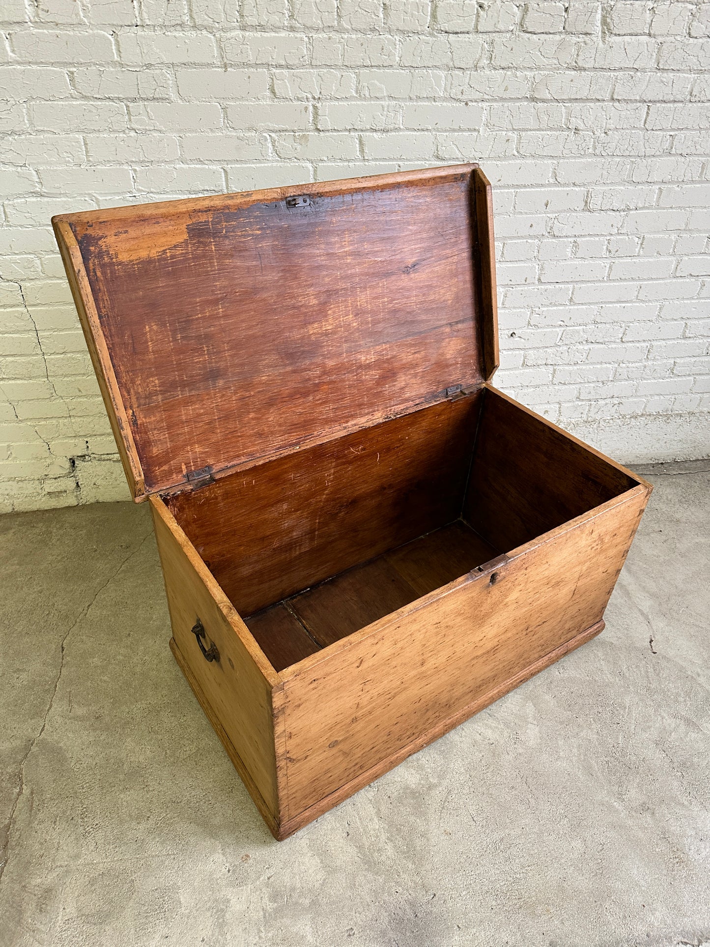 A Large and Rustic Antique Pine English Box c. 1880