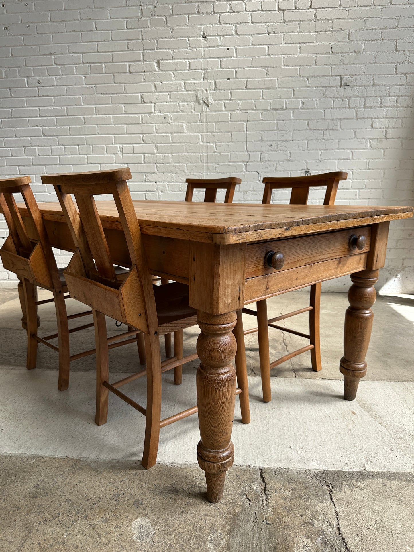 An Antique Pine English Farm Table c. 1880