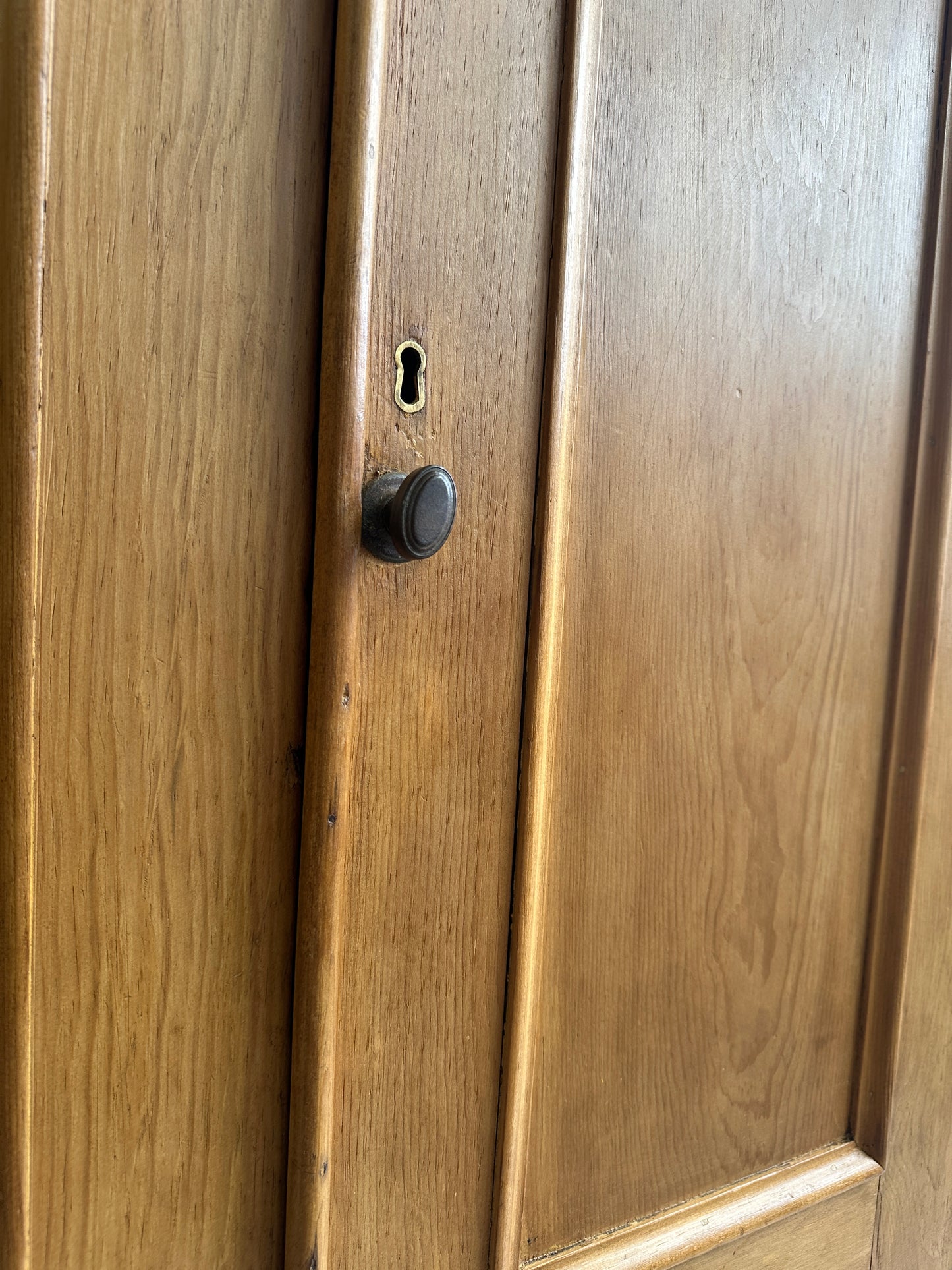Antique Pine Four Door English Cupboard or Larder, c. 1880