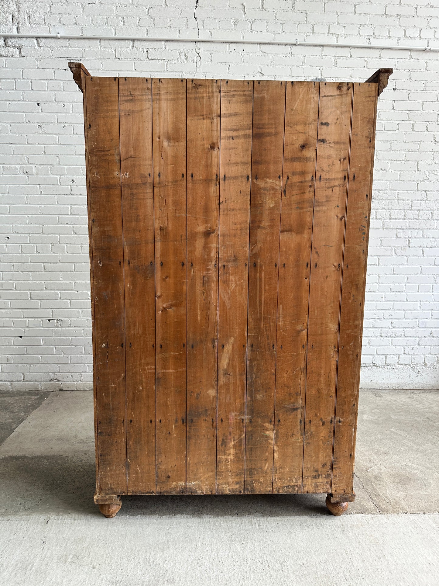 Antique Pine Four Door English Cupboard or Larder, c. 1880