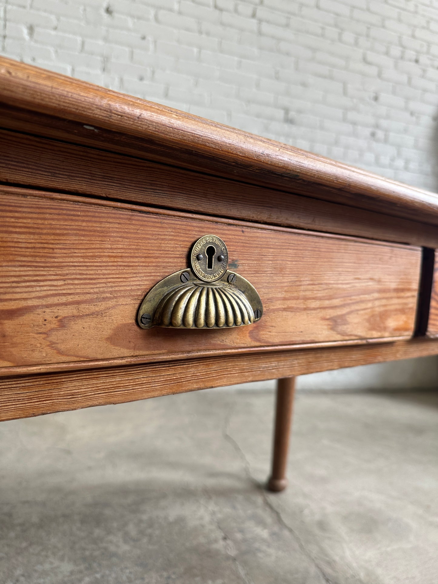 An Antique English Pitch Pine Desk c. 1900
