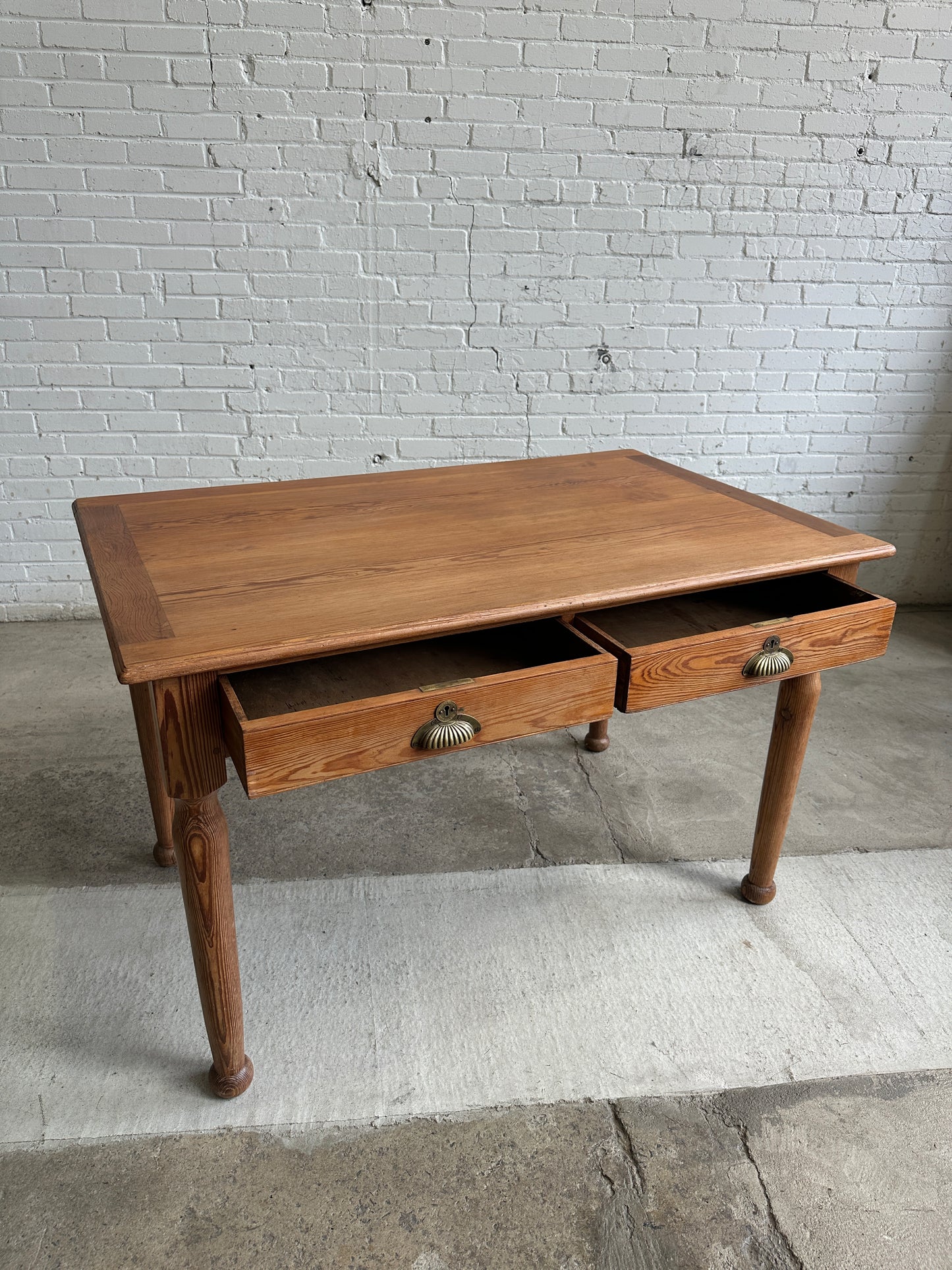 An Antique English Pitch Pine Desk c. 1900