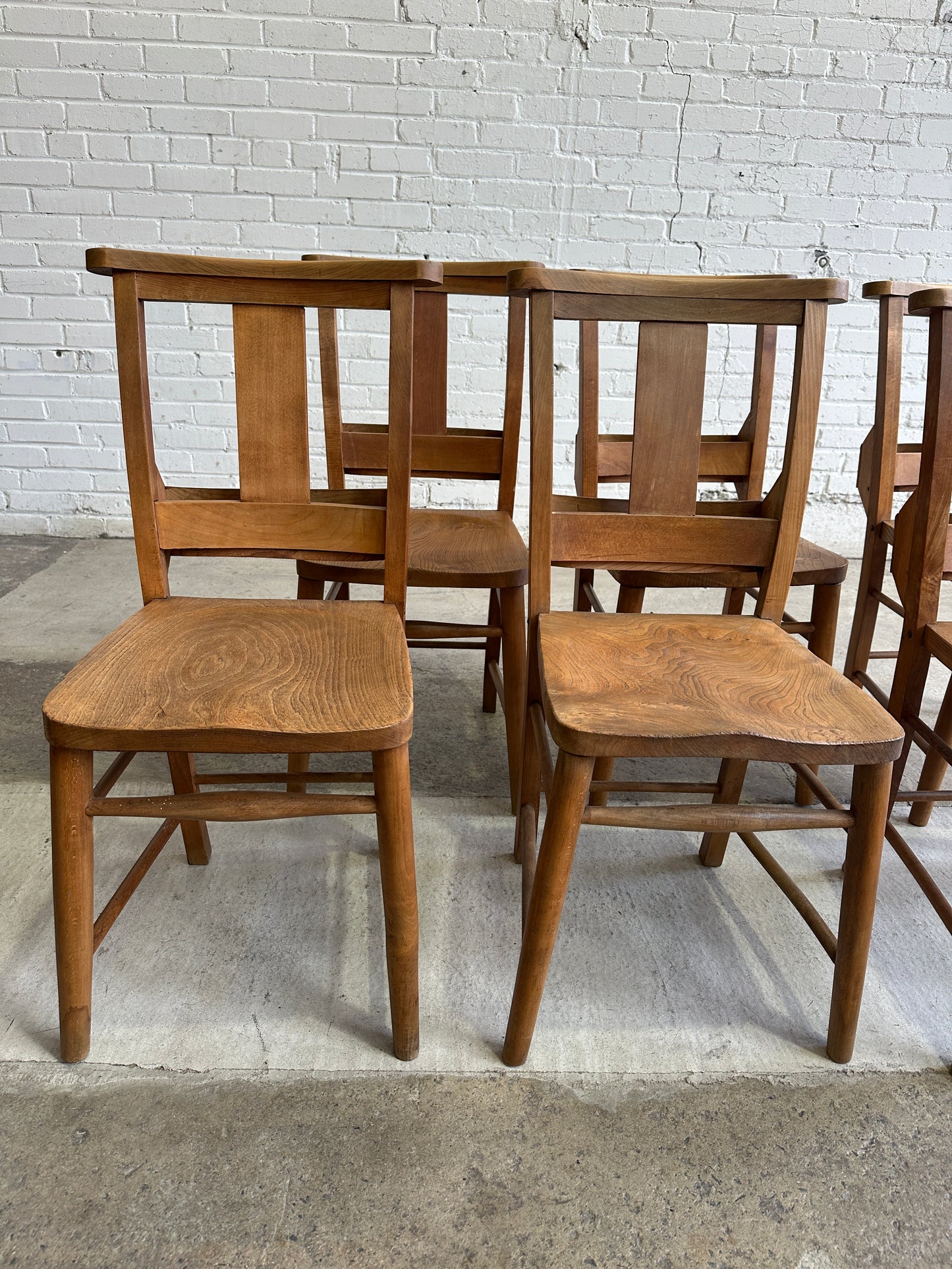 A Set of Six English Chapel Chairs from London c. 1910