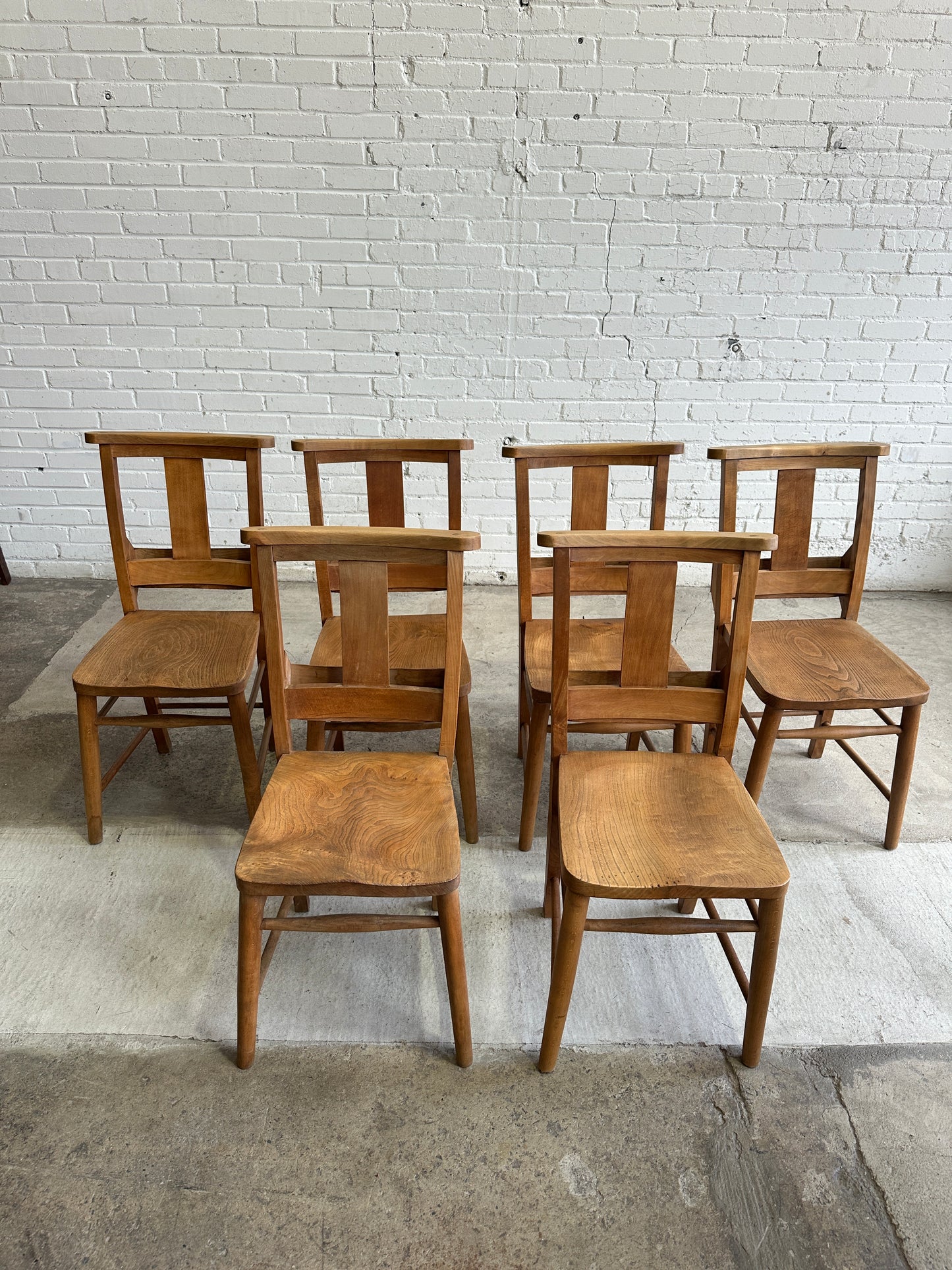 A Set of Six English Chapel Chairs from London c. 1910