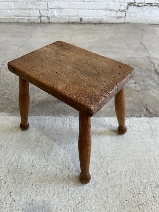 Antique Small Pine English Stool c. 1900