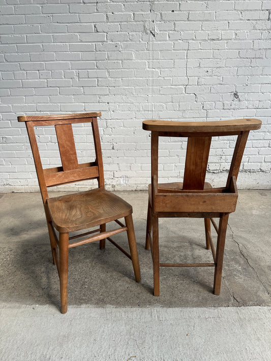 A Set of Six Antique English Chapel Chairs c. 1920