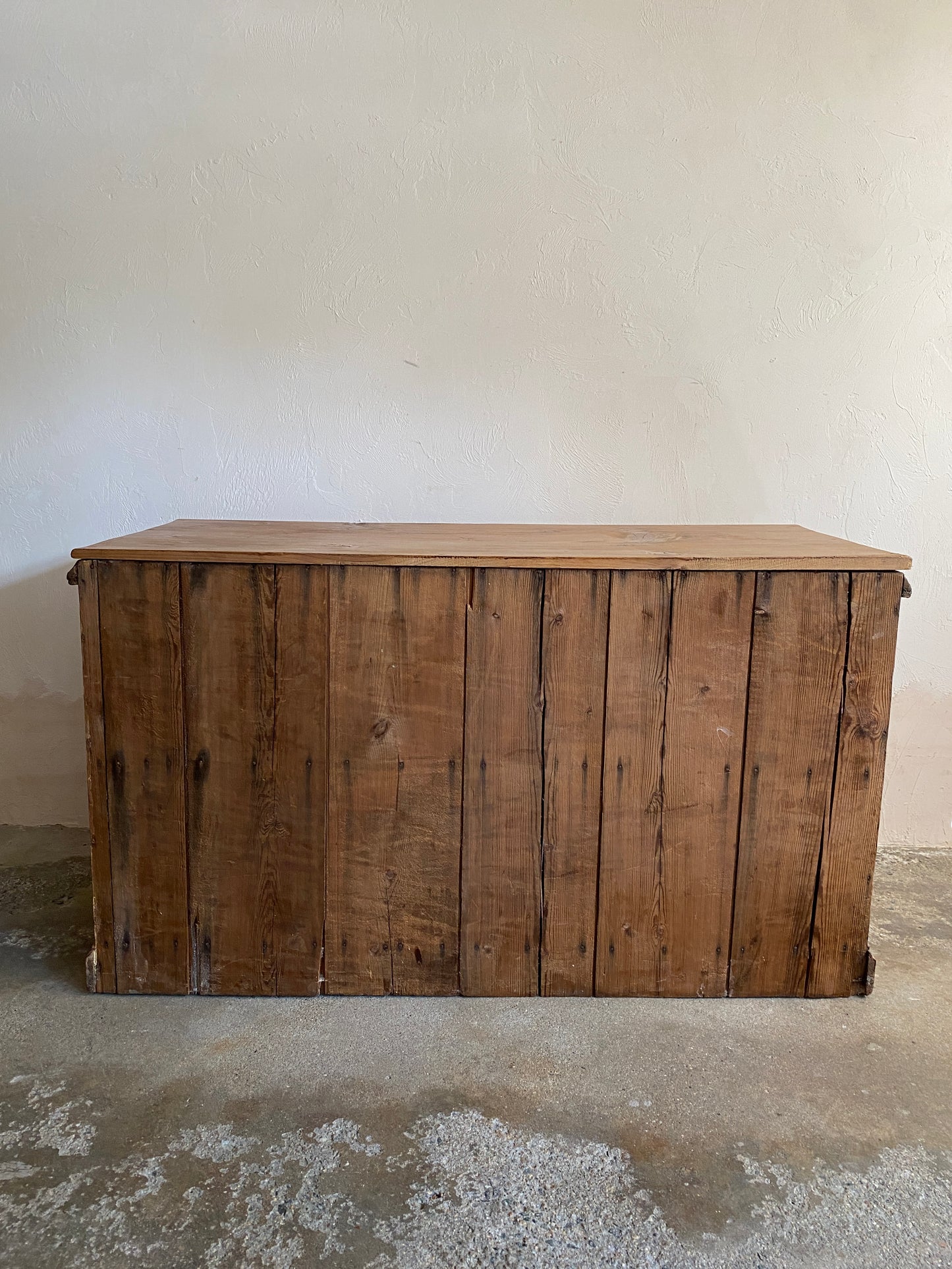 Antique Pine English Drawers with Ceramic Knobs c. 1890