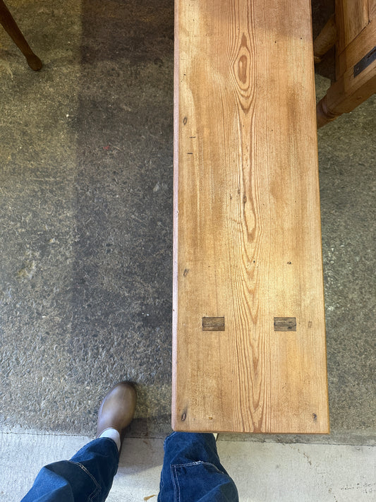 Antique English Pine Bench c. 1910