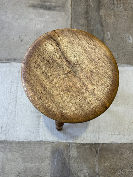 Antique English Elm Stool c. 1880