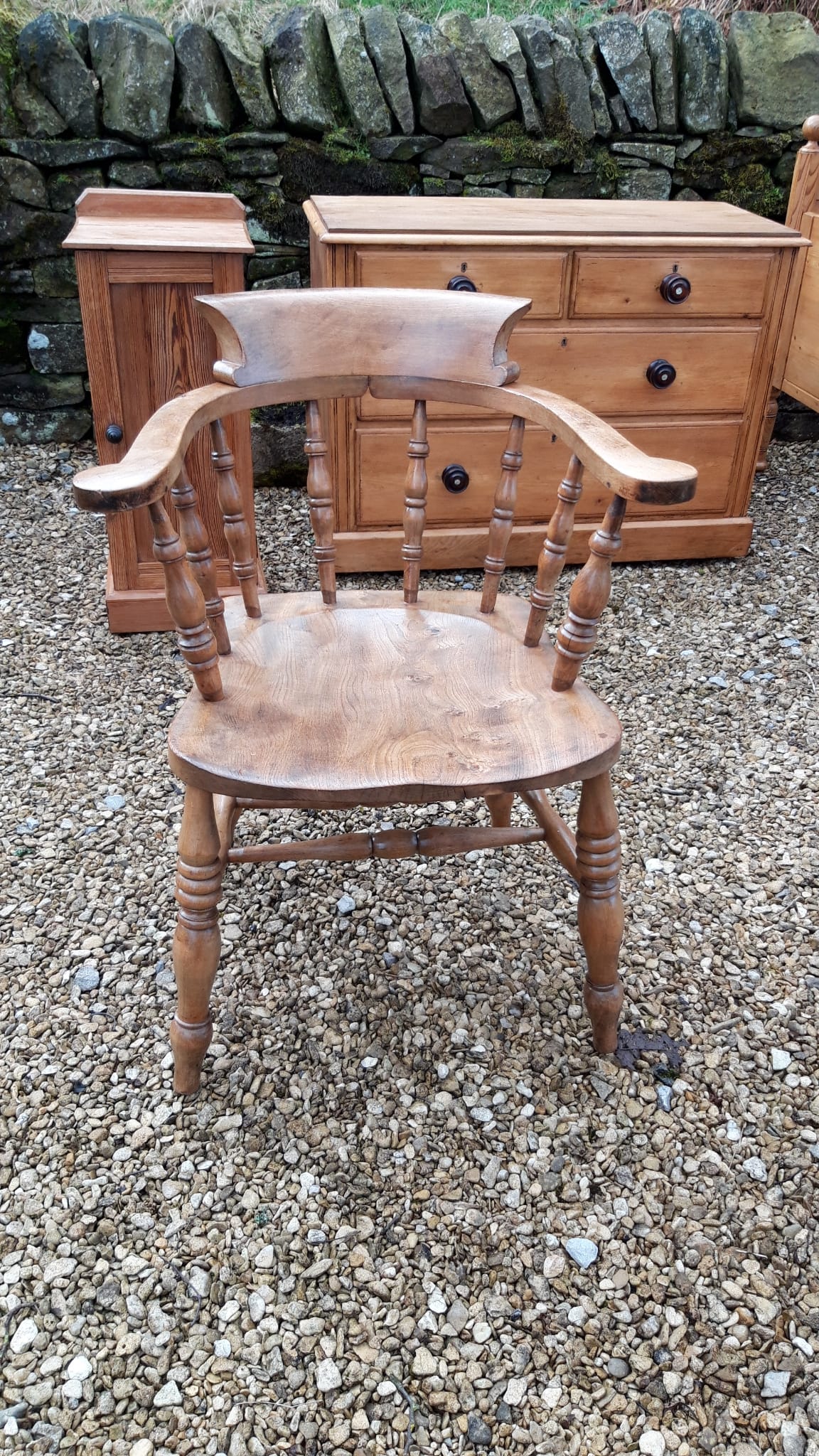 Antique English Smoker's Bow Chair, c. 1880