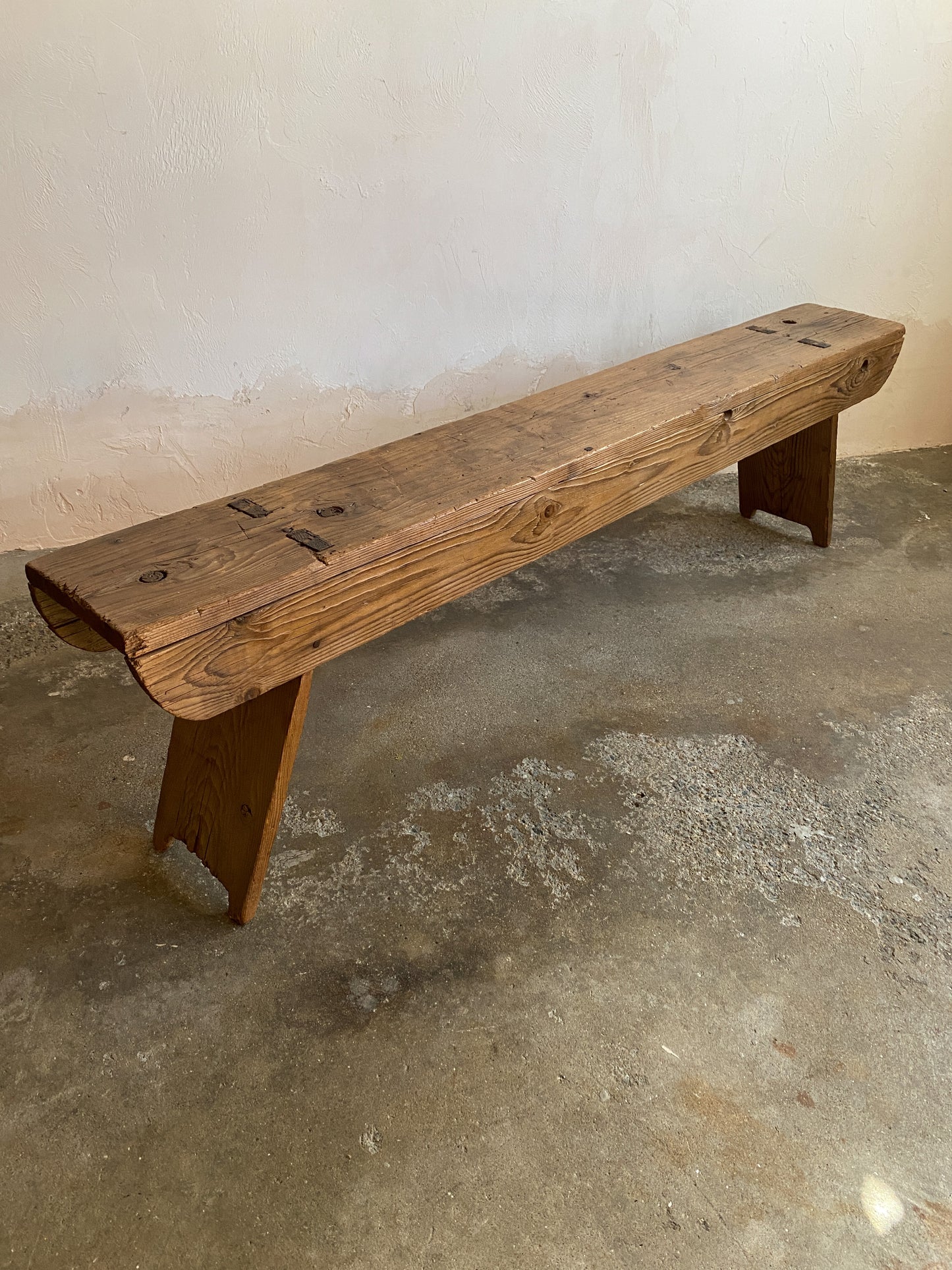 Antique Pine Bench from France c. 1900