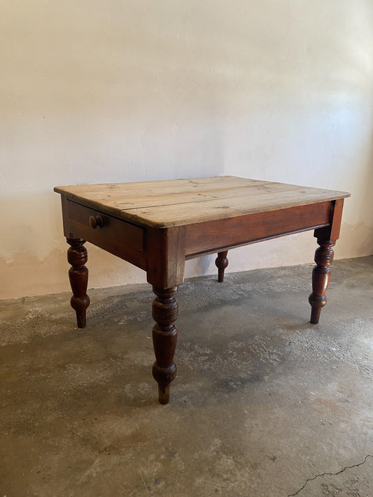 Antique Pine Scrubbed Top Table Circa 1880