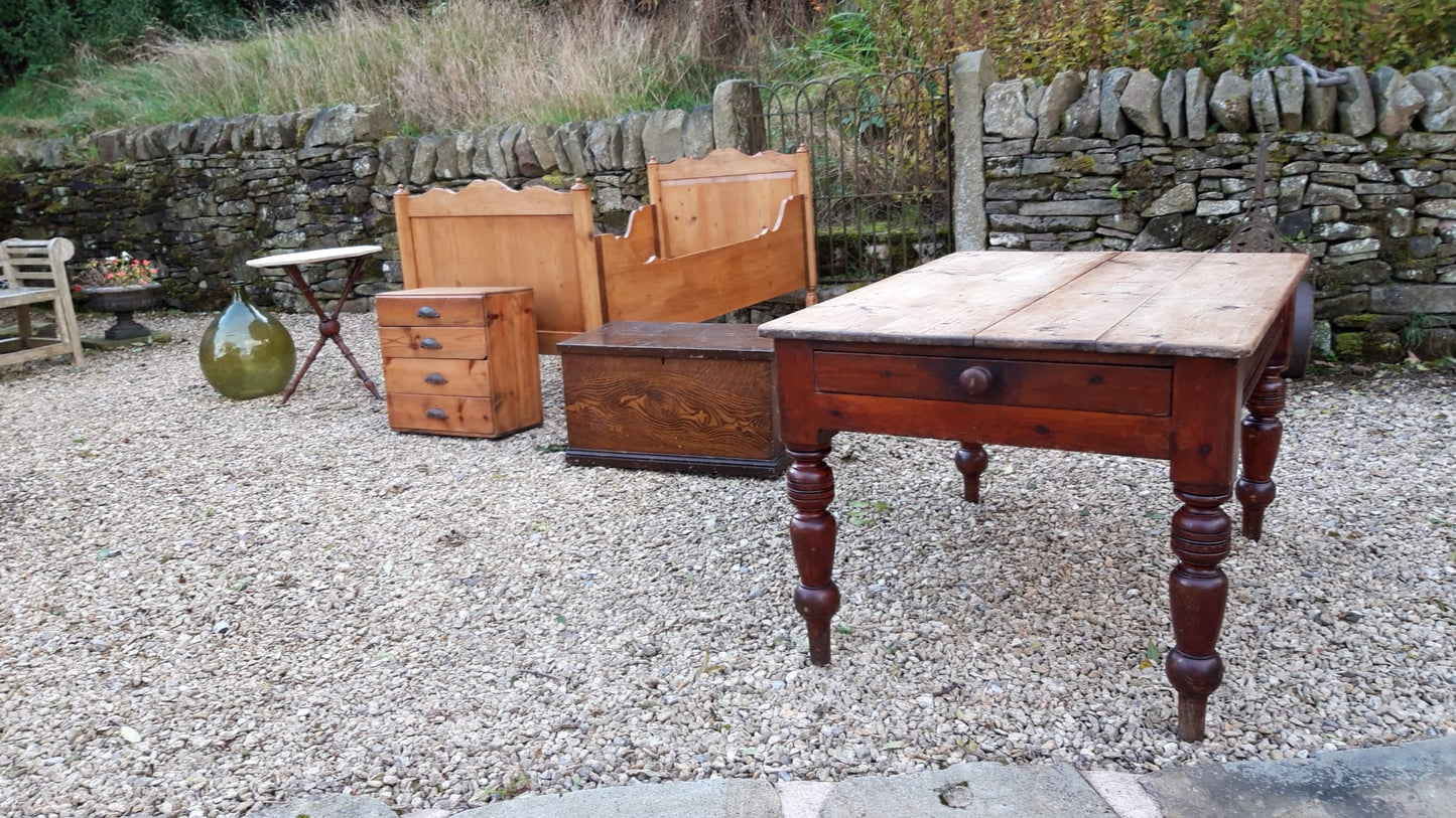 Antique Pine Scrubbed Top Table Circa 1880