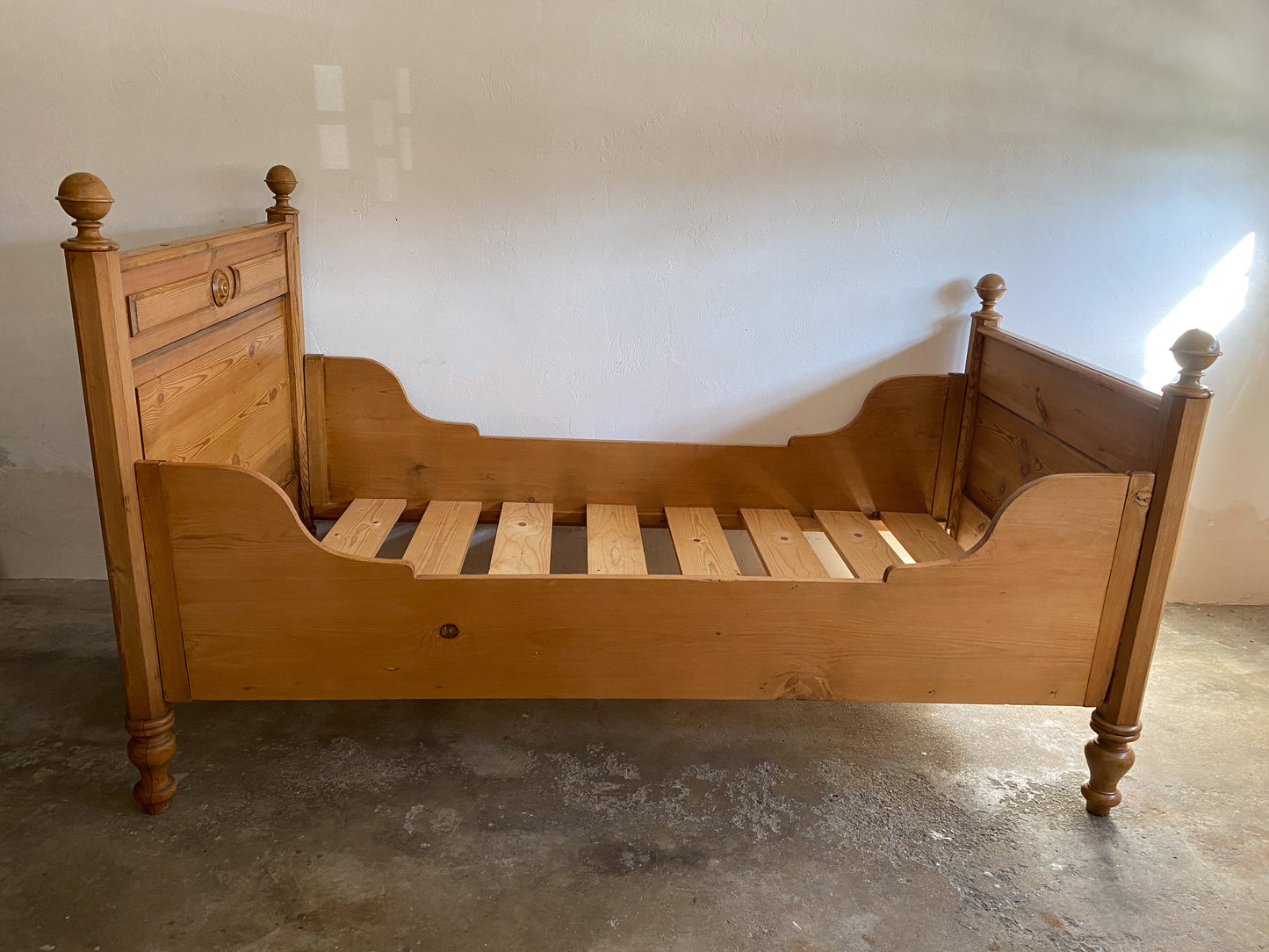 A Pair of Antique Pine Sleigh Beds