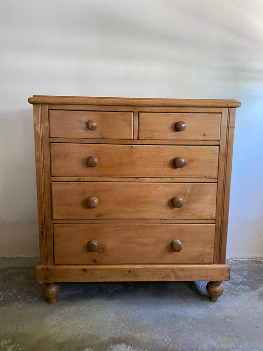 Large Antique Pine English Chest of Drawers