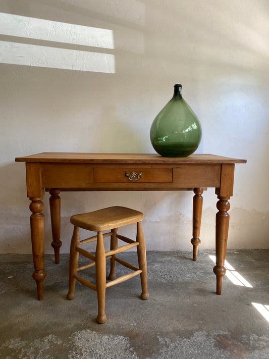 Antique Pine Drop Leaf Table with Drawer