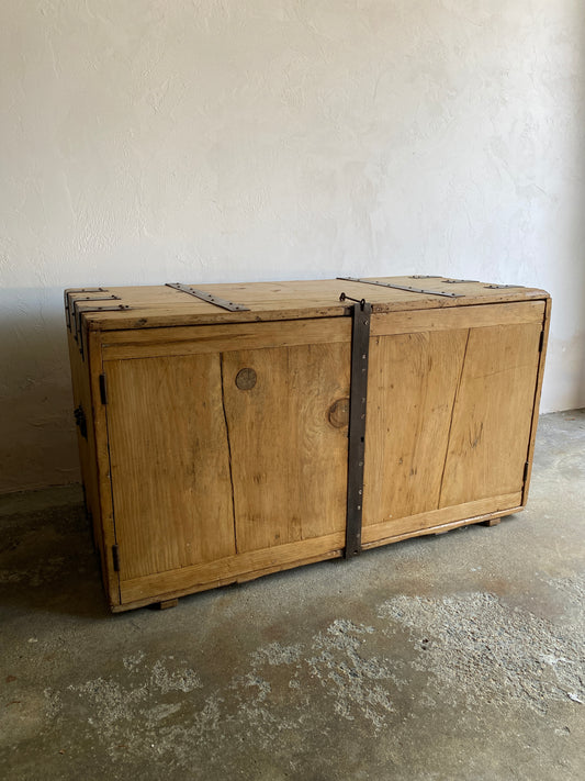 Large Antique English Shipping Cupboard with Iron Hardware c.1870