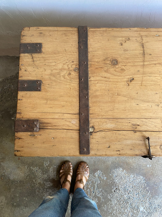 Large Antique English Shipping Cupboard with Iron Hardware c.1870