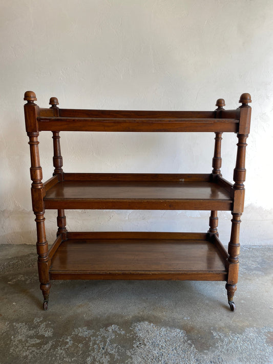 Victorian Oak English Buffet Cart on Castors