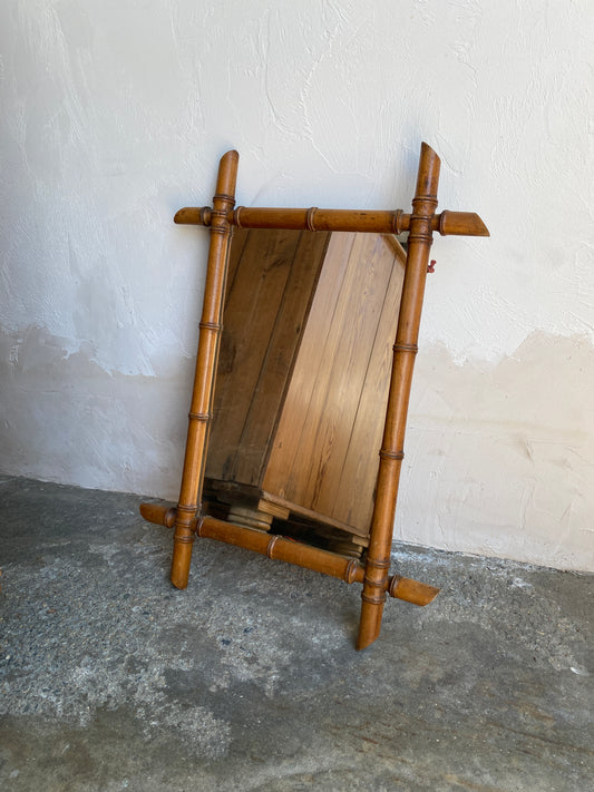 Antique French Faux Bamboo Mirror