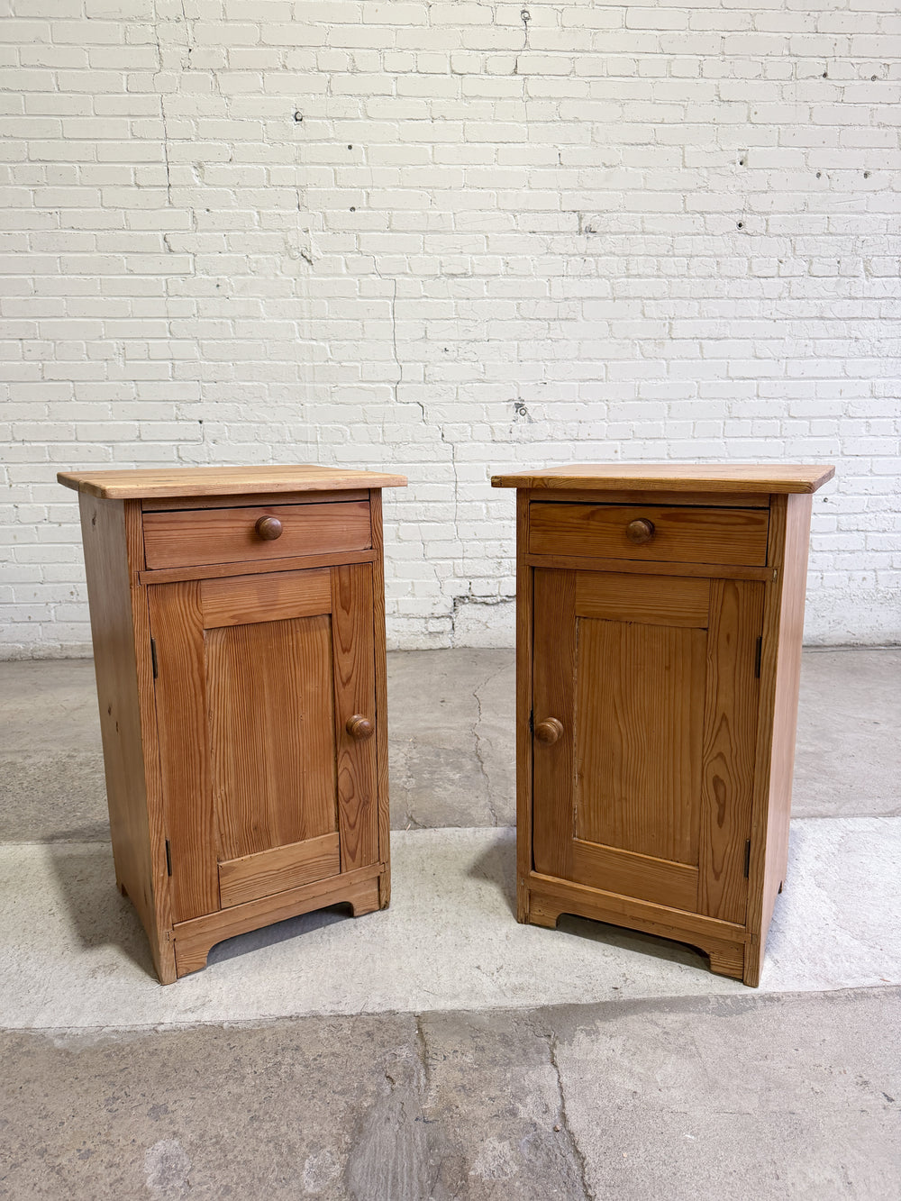 Antique Pine English Nighstand Pair, c. 1880