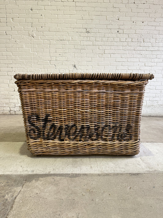 Extra Large Antique Wicker Mill Basket, c. 1900