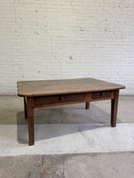 Antique French Oak Two Drawer Coffee Table c. 1860