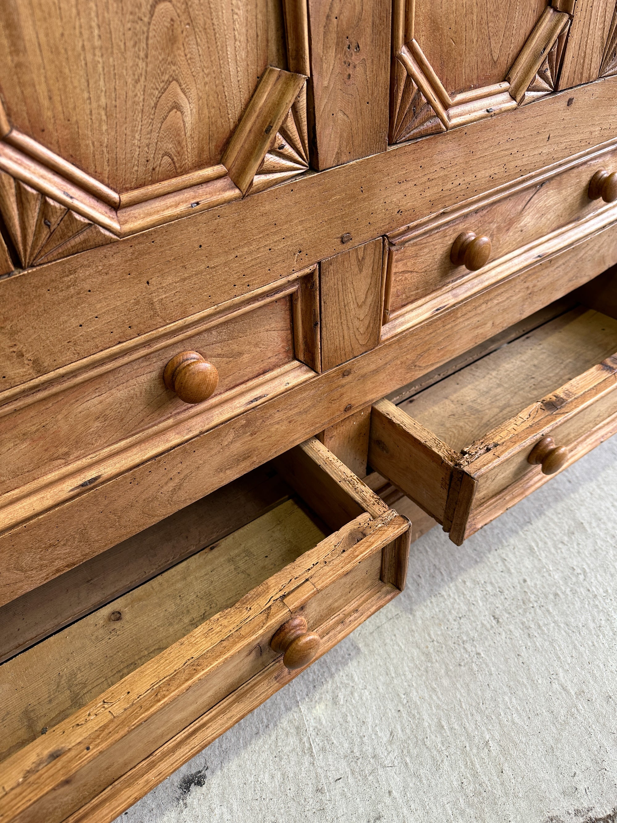 Extra Large Antique English Elm Chest c. 1820