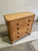 A Large Antique Pine Chest of Drawers with Mahogany Knobs c. 1860