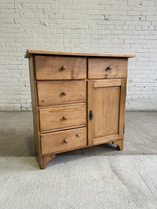 Antique Pine English Cupboard, c. 1880