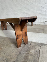 A Pair of 6-Foot English Antique Pine Benches c. 1875