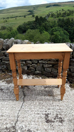 An English Antique Pine Side Table with Shelf c. 1890