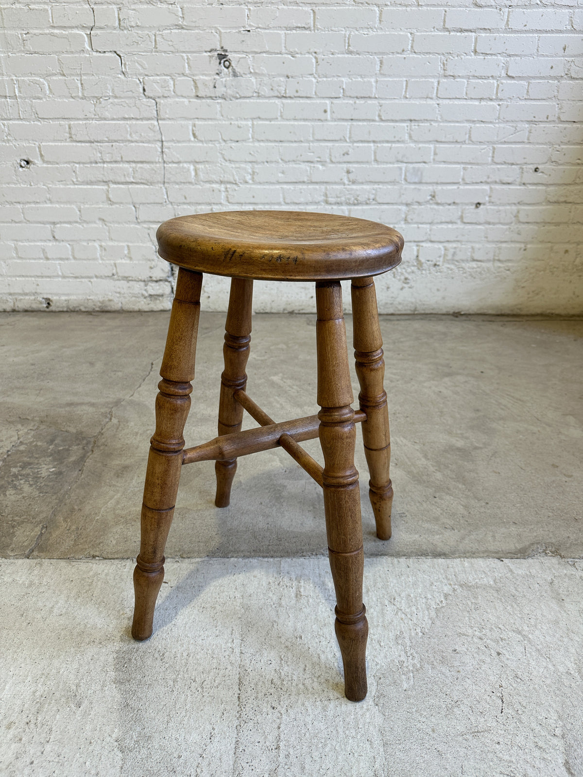 Antique English Elm Stool c. 1880