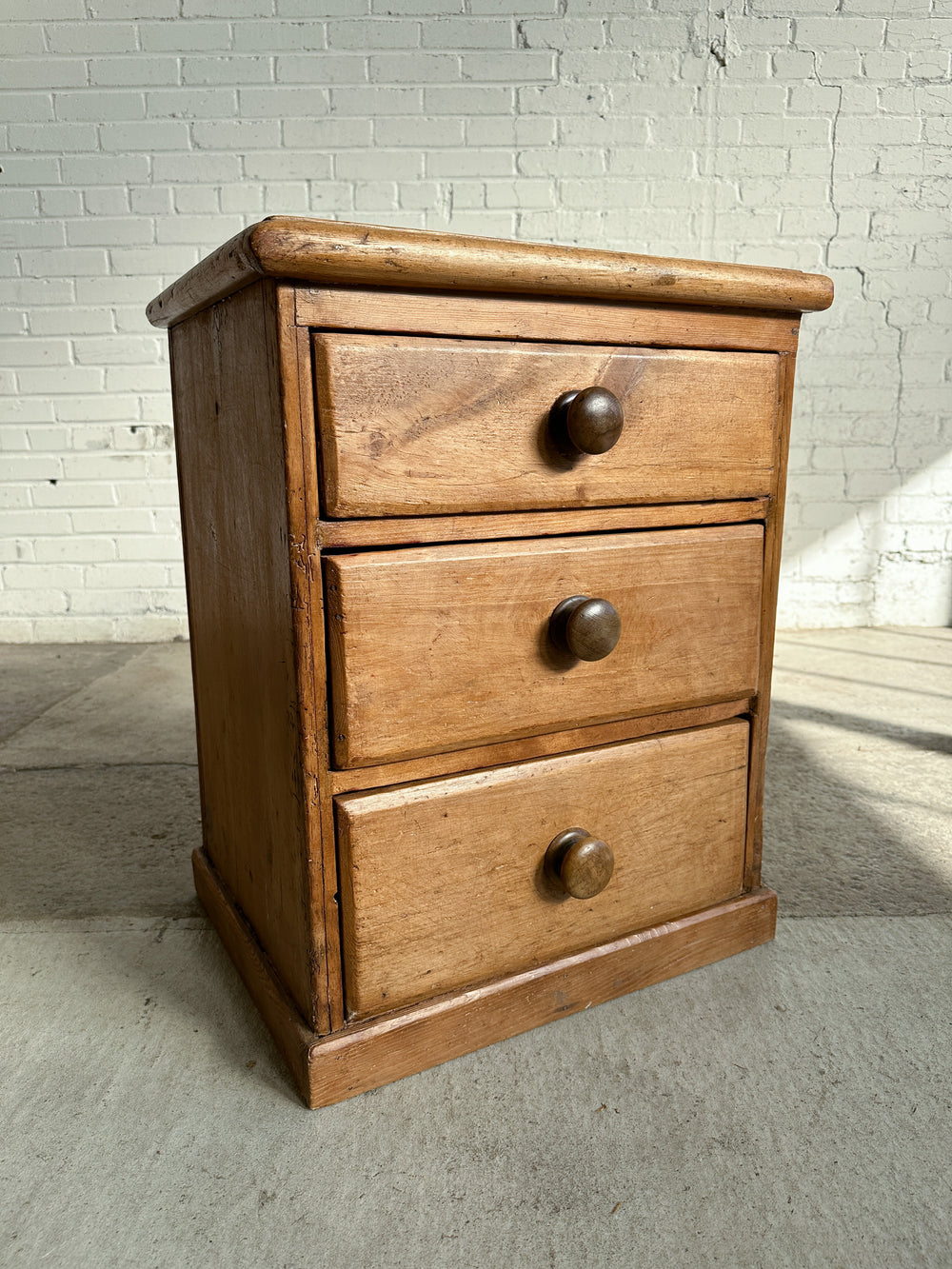 Antique Pine Three Drawer Chest, c. 1800