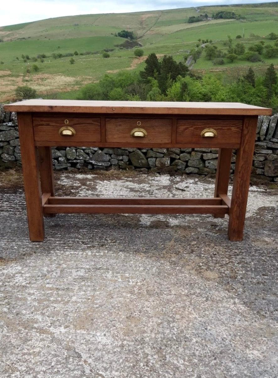 Antique Pine English Worktop Table or Island, c. 1900
