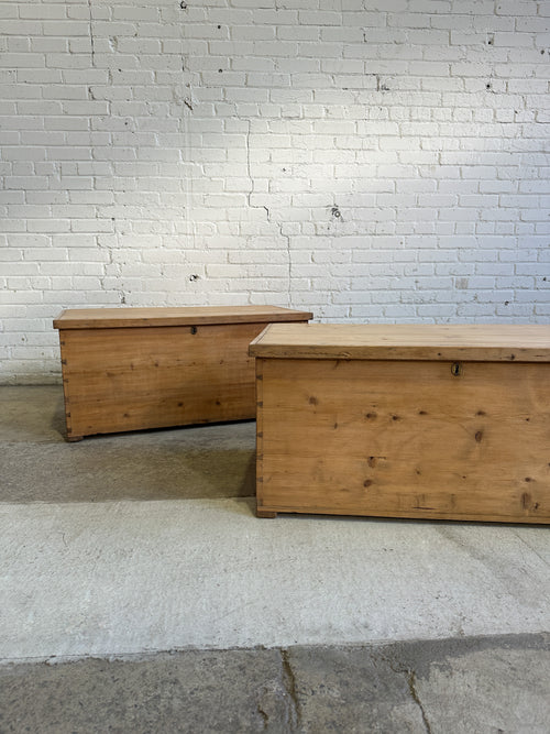 A Pair of English Antique Pine Boxes, c. 1890