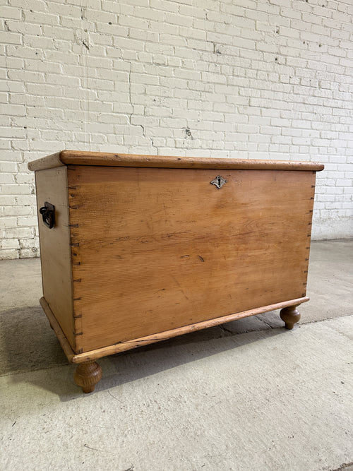 Antique Pine English Chest on Feet, c. 1870