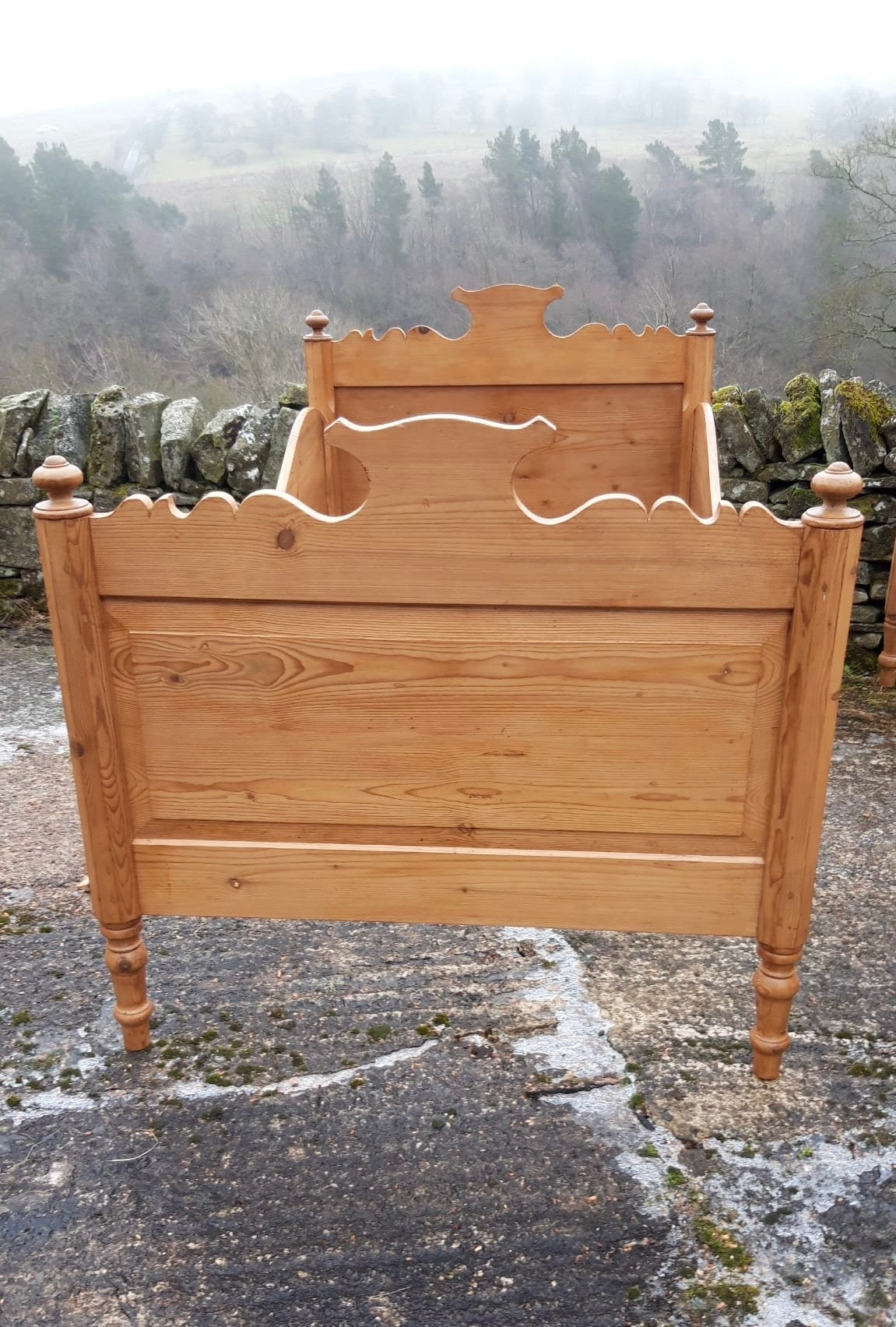 An Antique Pine Sleigh Bed c. 1880